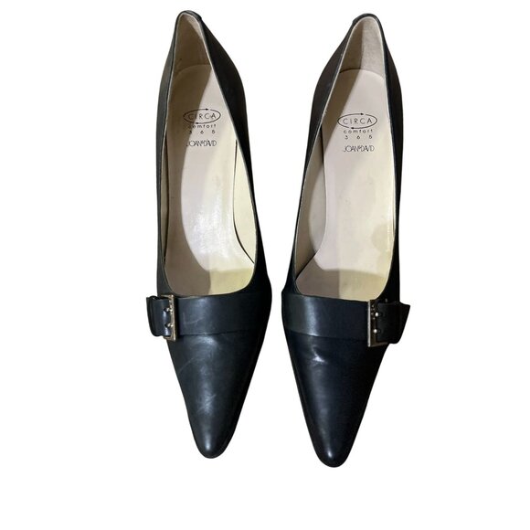 Joan & David Leather Pointy Toe Pumps Womens 8M Blue Circa 365 CJCalliope Y2K - Picture 2 of 16